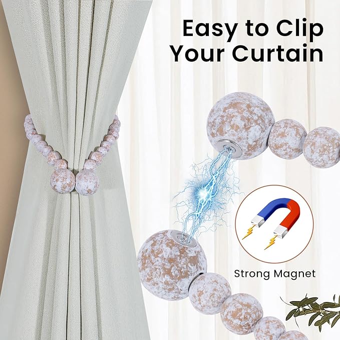 KLOGTSIND Magnetic Curtain Tiebacks, Curtain Tie Backs - Image 2