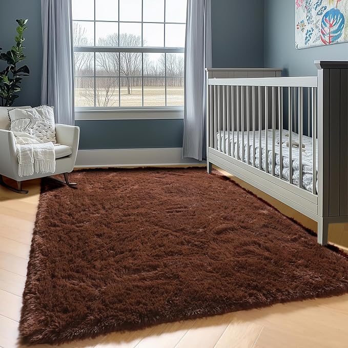 ONASAR Brown 6x9 Area Rugs for Living Room Bedroom, Large Fluffy Bedside Throw - Image 7