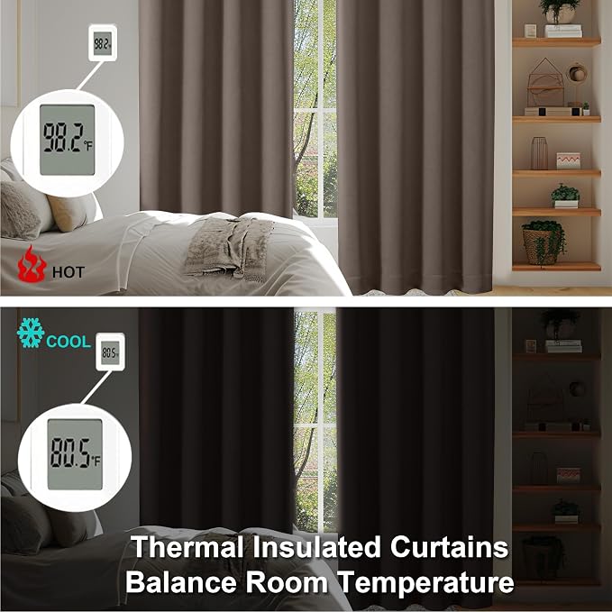 Simplebrand Ava Brown Short Blackout Curtains - Image 6