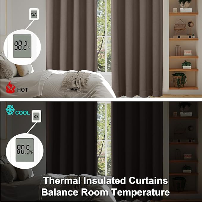 Simplebrand Ava Brown Blackout Curtains - Image 6