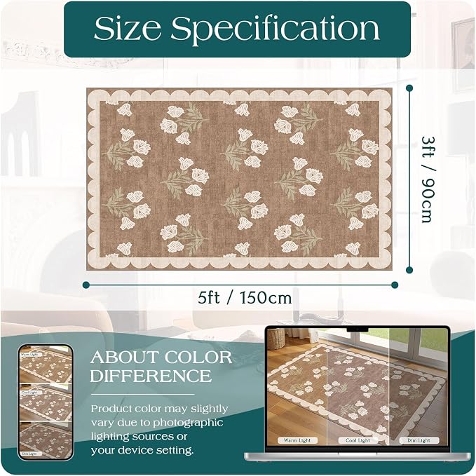 3x5 Floral Entry Rug - Image 2