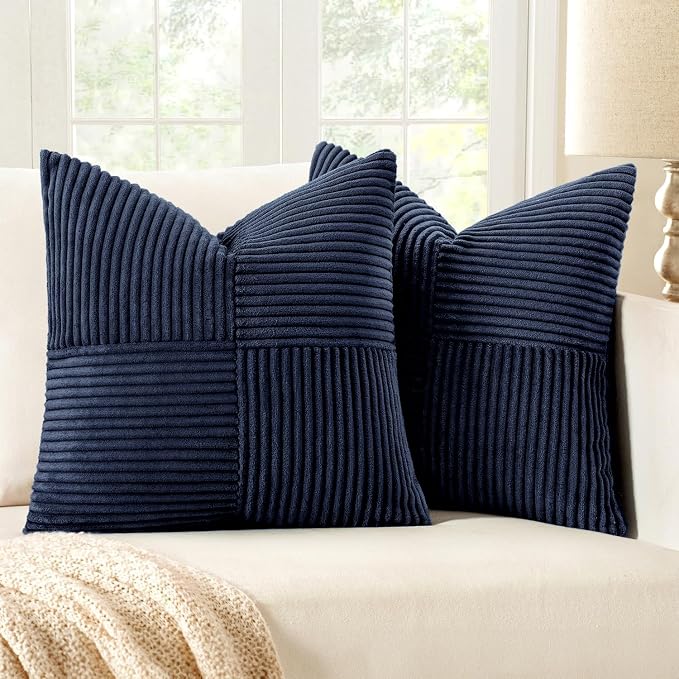 MIULEE Navy Blue Decorative Throw Pillow Covers 18x18 Inch by MIULEE