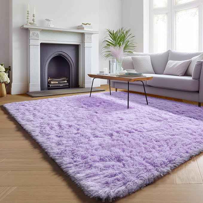 ONASAR Purple Area Rugs for Bedroom Living Room, Fluffy 4x6 Indoor Bedside - Image 5
