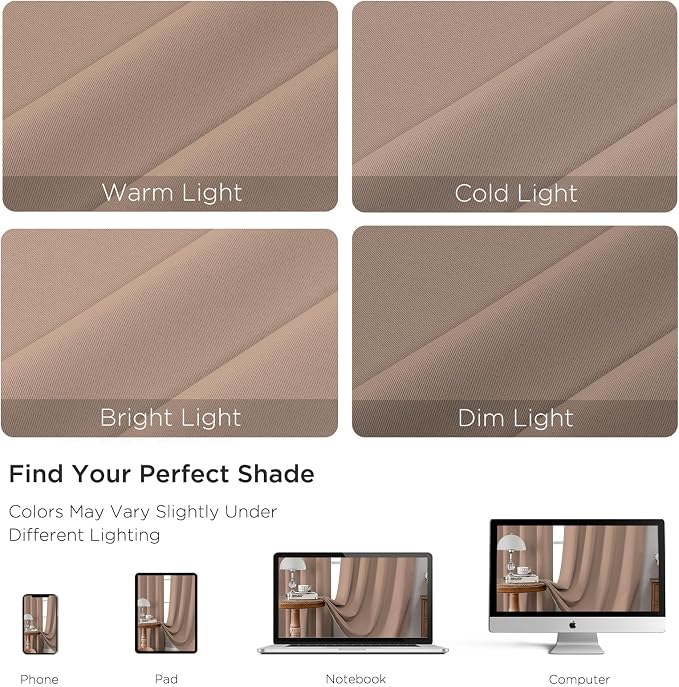 CUCRAF Khaki Blackout Curtains Customize, Rod Pocket Room Darkening Curtain - Image 4