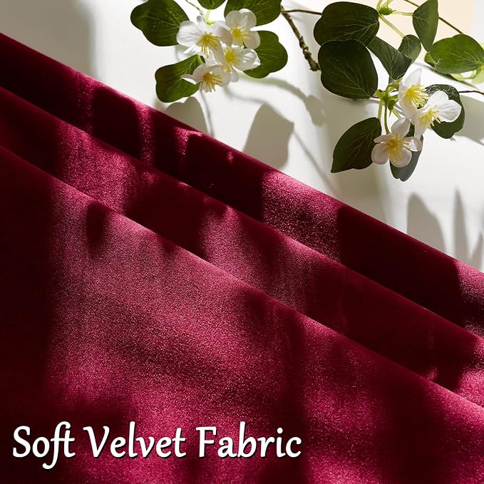 GIGIZAZA Burgundy Velvet Pillow Covers 24x24 Decorative Pillows Pack of 2 | Red - Image 5