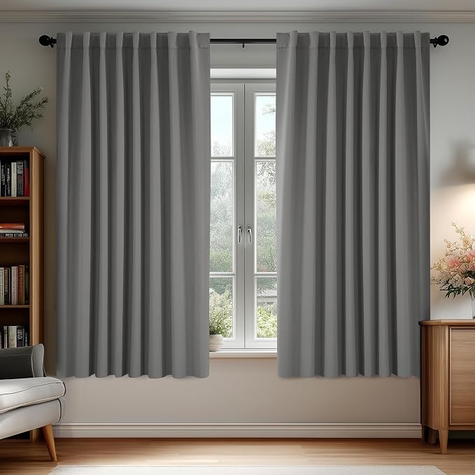 Deconovo Blackout Curtains, Thermal Insulated, W70 x L63 2 Panels, Back Tab by Deconovo