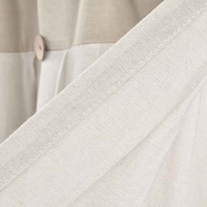 Lush Decor Linen Button Valance | 52"W x 18"L | Farmhouse Style | Coconut Husk - Image 5