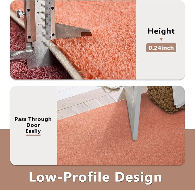 FinRèc 5x7 Washable Area Rugs for Bedroom Living Room, Low Pile Thin Rug Solid - Image 6