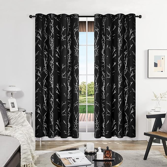 Deconovo Black Blackout Curtains, Thermal Insulated Soundproof Privacy Curtain by Deconovo