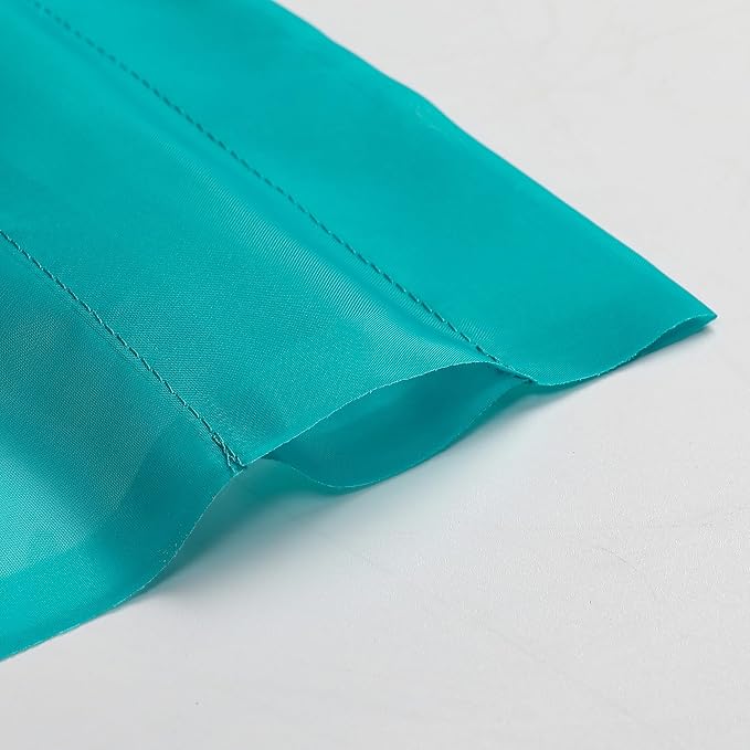 OVZME Turquoise Sheer Curtains 2 Panel Sets 84" Inch Length - Image 3