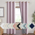 NICETOWN Pink Vintage Linen 100% Blackout Curtains by NICETOWN
