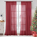 BGment Burgundy Linen Curtains 90 Inch Length by BGment