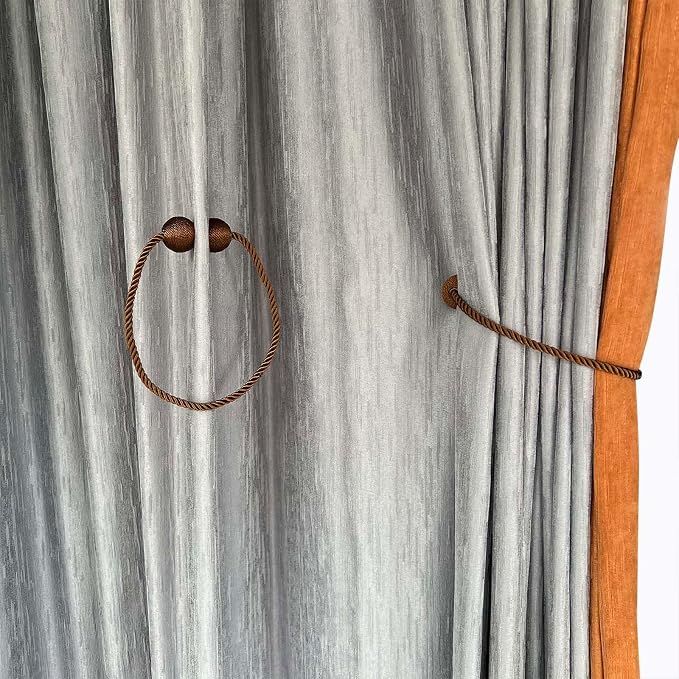 Melaluxe 2 Pack Magnetic Curtain Tiebacks, Decorative Curtain Holdbacks - Image 4