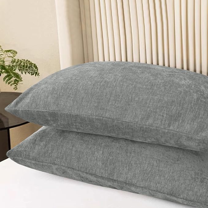 CaliTime Throw Pillow Covers Decorative 20 X 26 Inches Pack of 2 Cozy Chenille - Image 3