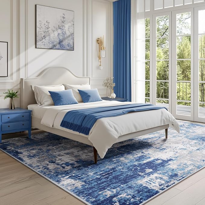 Washable Area Rugs 4'x5' Non-Slip Modern Abstract Soft - Image 4