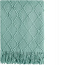 BOURINA Throw Blanket Textured Solid Soft Sofa Throw Couch Cover Knitted by BOURINA
