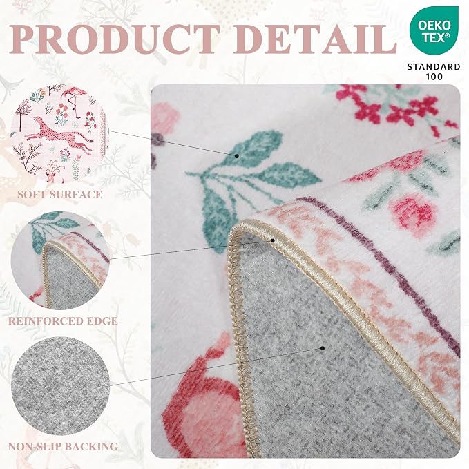 DUKINO 2.6x8 Rug for Hallway, Washable Kitchen Runner Rug Non Slip, Stain - Image 4