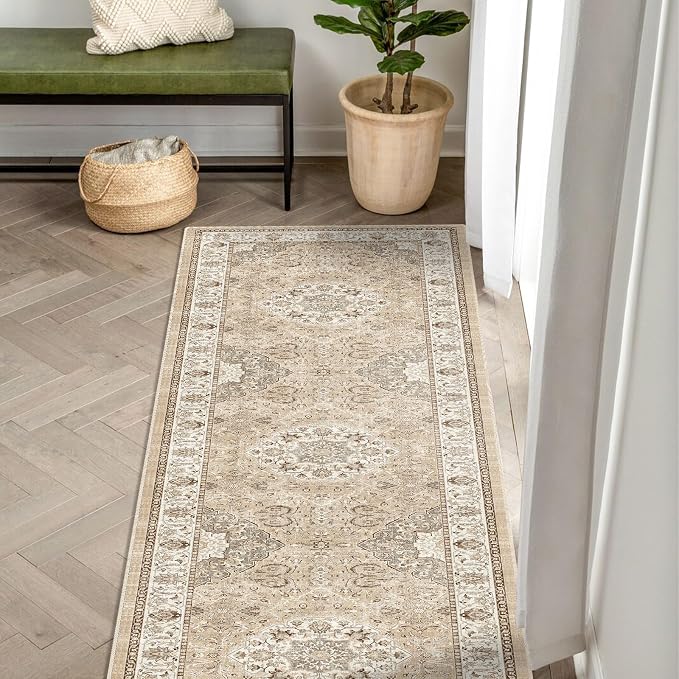Washable 2x8 Hallway Runner Rug: Vintage Water Resistant Kitchen Entryway Rug - Image 7