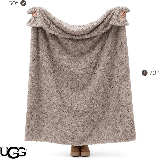 UGG Adalee Faux Fur Throw Blanket, Luxury Cozy Fluffy Blanket - Image 8