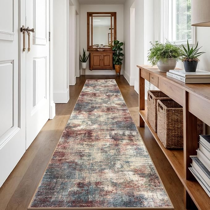 IOHOUZE Abstract Runner Rug 2x12 Ft Washable Runners - Image 8