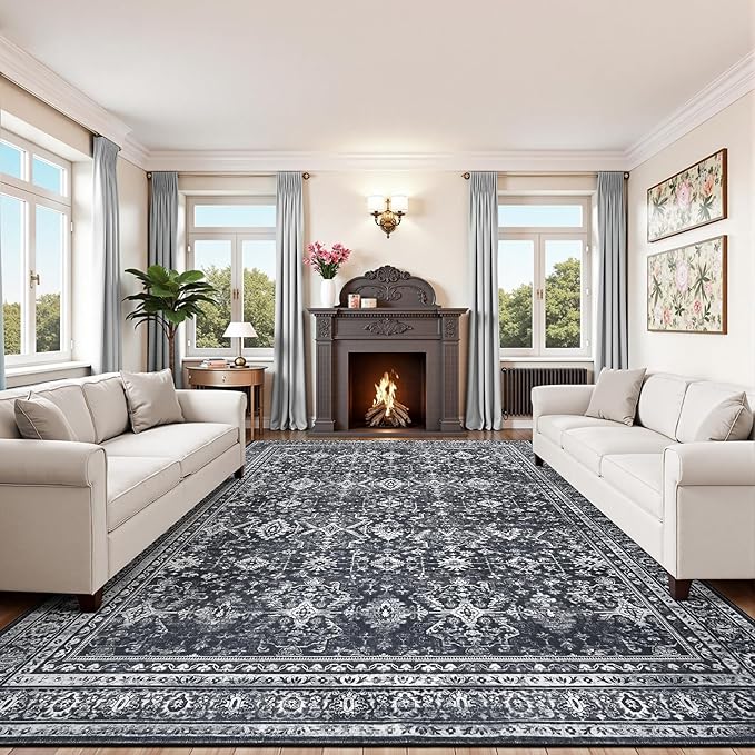 Lofus 9x12 Area Rug for Living Room, Soft Boho Carpets for Bedroom Dining Room by Lofus