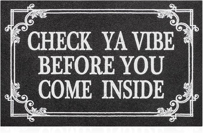 Indoor Door Mat Welcome Mats for Front Door Outdoor Entry Black Doormat by HLFMVWE