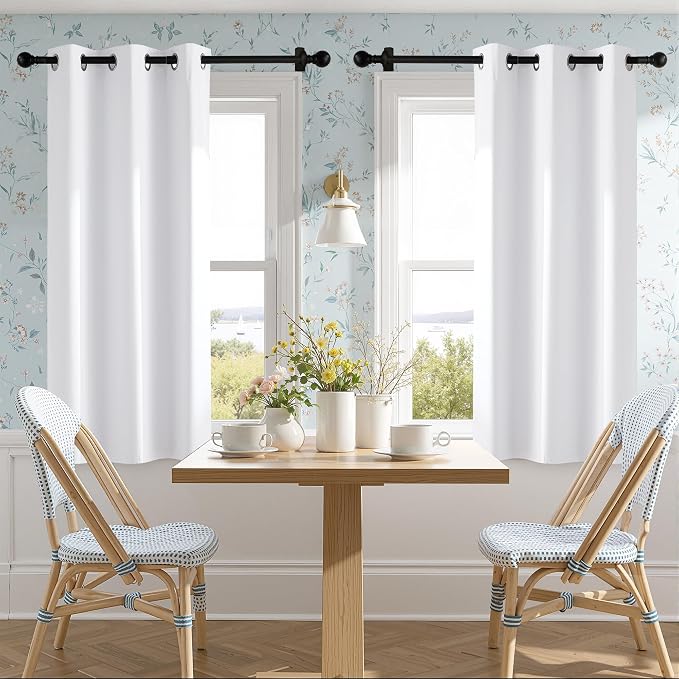 NICETOWN 100% Blackout Window Curtain Panels 40" Length, Snow White, 42 inches - Image 6