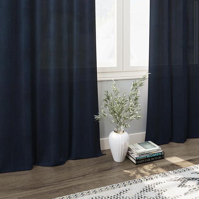 Nanspring Navy Blue Extra Long Curtain 102 inches Long 2 Panels Set - Image 6