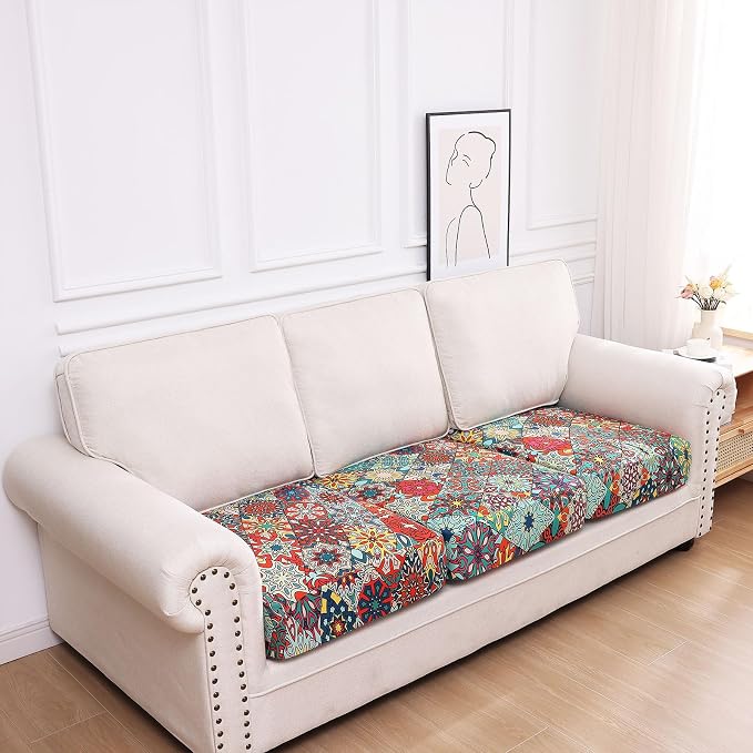 hyha Printed Couch Cushion Covers, Floral Sofa Covers Washable - Image 5