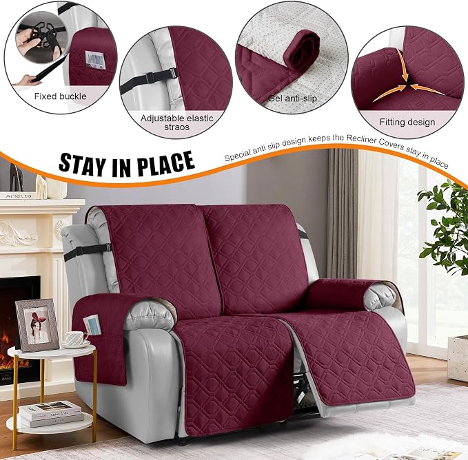 VANSOFY Waterproof Recliner Couch Covers, Sofa Covers 1-Piece Washable - Image 3