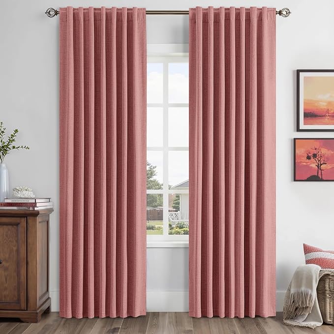 MIULEE 100% Blackout Linen Curtains by MIULEE