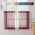Aiyufneg Small Sheer Tier Curtains Half Kitchen Curtain Sheers, Light Filtering by Aiyufeng