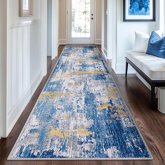 Washable Area Rugs 2'x6' Non-Slip Modern Abstract Soft - Image 5