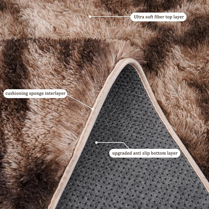 Small Rugs for Bedroom, Fluffy 2x3 Rug Throw Non Slip for Bedside Dorm Kids Room - Image 5