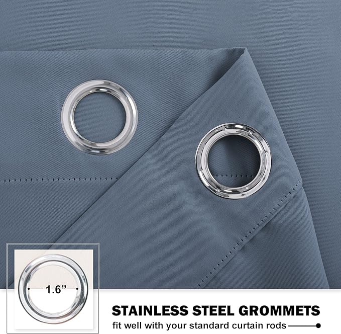 NICETOWN Window Short Curtains for Kitchen, Home Fashion Solid Grommet Top - Image 3