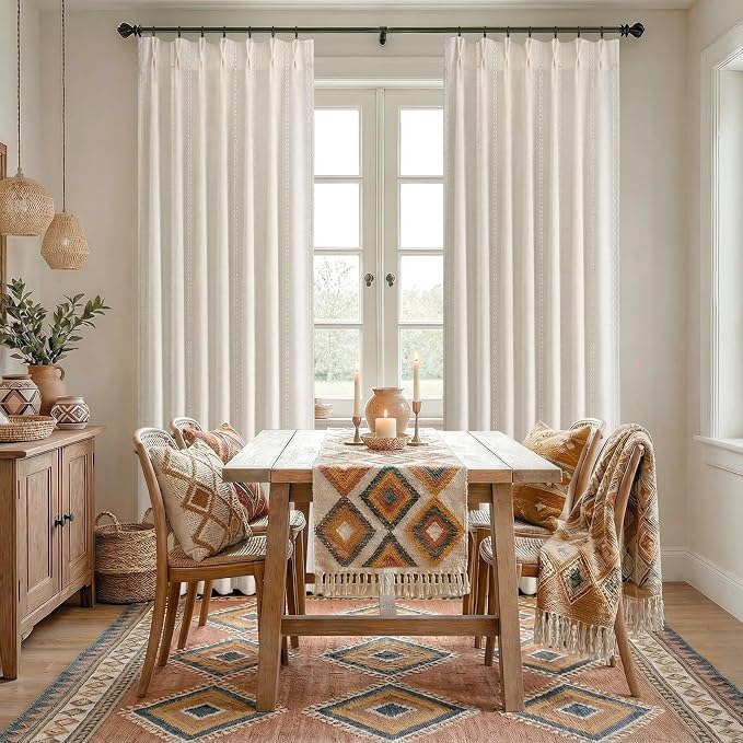 Pinch Pleated Look Light Filtering Curtains 84 Inch Length, 2 Panels Linen - Image 6
