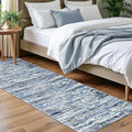 Lansny Modern Abstract Bedroom Runner Rug 2x7, Non-Slip Soft Thin Faux Wool Mat by lansny