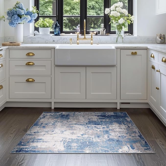 Washable Area Rugs 2'x3' Non-Slip Modern Abstract Soft - Image 3