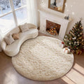 Ophanie Round Rugs 5Ft Ivory Circle Area Rug, Nursery Room Decor, Christmas by Ophanie