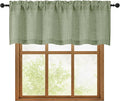 OWENIE Sage Green Valances for Windows 1 Pcs 18 Inch Length, Light Filtering by OWENIE