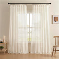 Joydeco Sheer Curtains 72 Inches Long, Linen Curtains Window Privacy Assured by JOYDECO