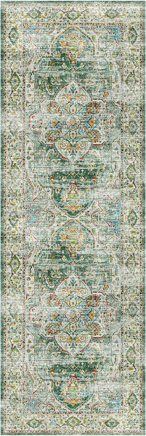 Madane Runner Rug 2'6''x8' Kitchen Runner, Hallway Runner Printed Vintage - Image 2