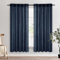 MIULEE Navy Blue Linen Curtains 72 Inch Length 2 Panels by MIULEE