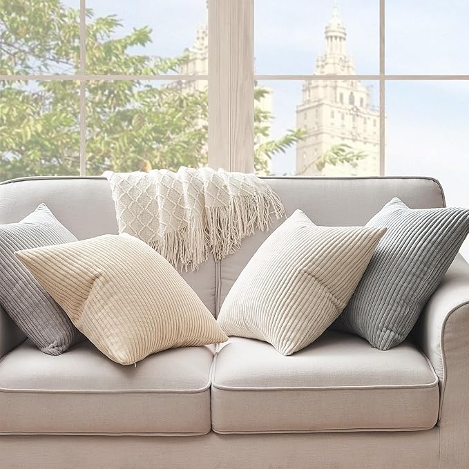Topfinel 4 Packs Neutral Decorative Throw Pillows Covers 20x20 Inch - Image 7