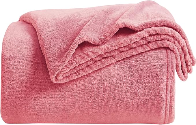 KMUSET Fleece Blanket Twin Size Salmon Pink Lightweight Super Soft Cozy Fuzzy by COZYBLANKETHappyHomeLife