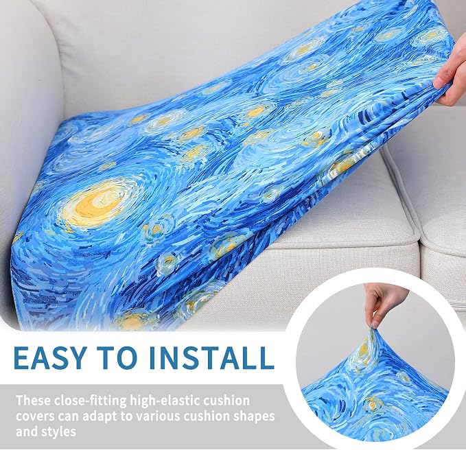 hyha Printed Couch Cushion Covers, Floral Sofa Covers Washable - Image 4