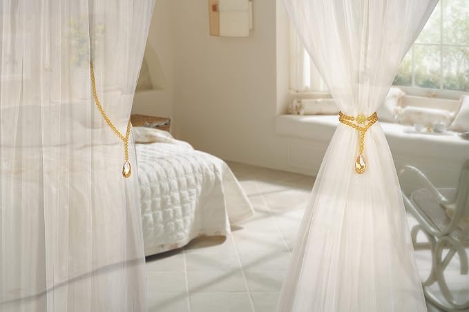 SUQ I OME 2 Pack of Luxury Crystal Beaded Magnetic Curtain Tieback and Holdback - Image 6
