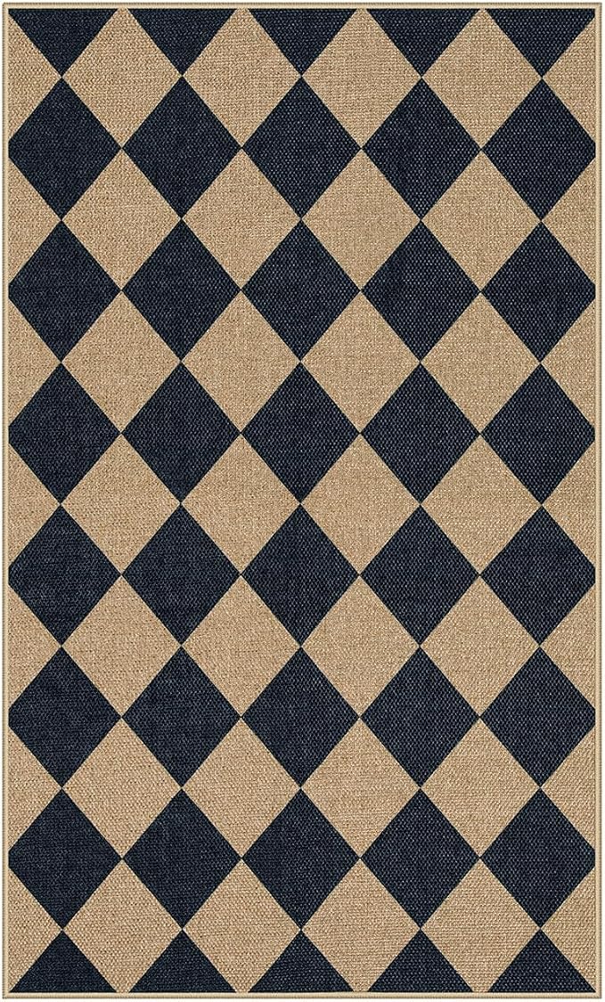Lahome Colette Checkered Easy Jute 3x5 Outdoor Patio Rug, Washable Rugs - Image 9