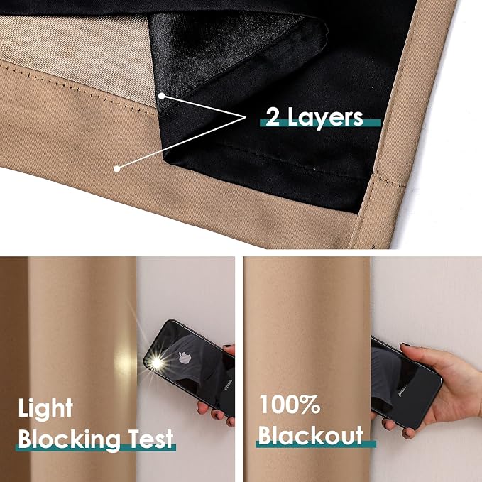 ChrisDowa 100% Blackout Curtains 80 inch Long - Image 4