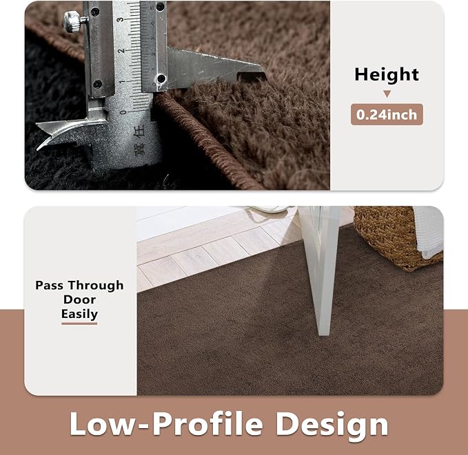 FinRèc 5x7 Washable Area Rugs for Bedroom Living Room, Low Pile Thin Rug Solid - Image 6